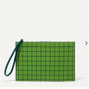 Rothy’s The Wristlet, Leaf Green Windowpane Clutch